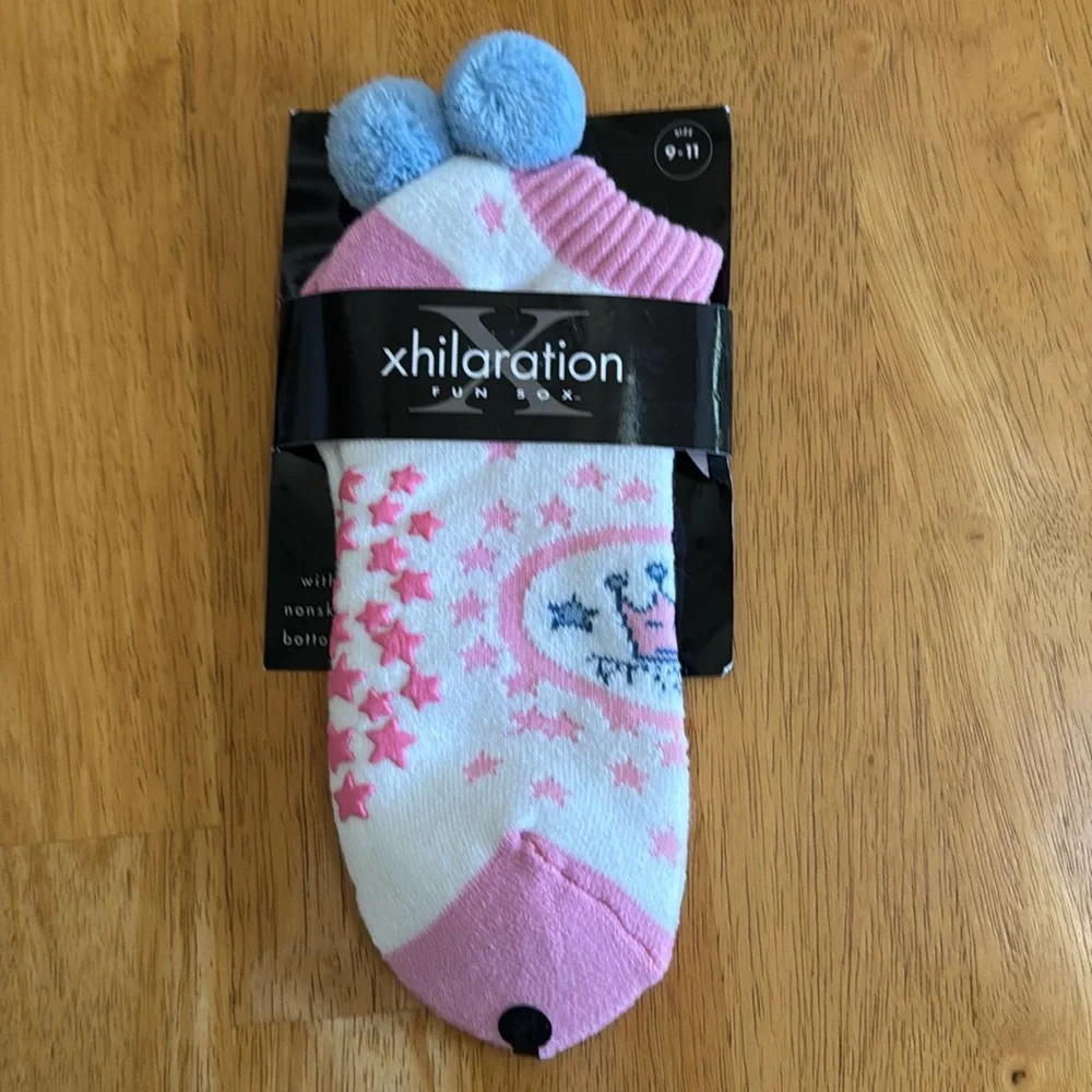 🛑NWT Xhilaration Fun Sox Gripper Slipper Socks Non Skid Stars Princess